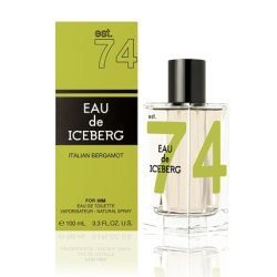 EAU de ICEBERG Italian Bergamot Eau de Toilette 100ml Citrus Scent for Men Square Glass Bottle Design Cool and Sporty