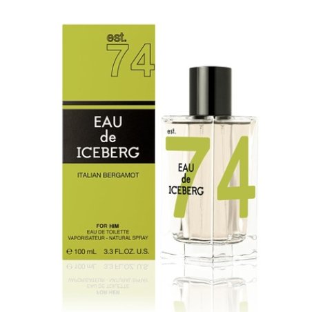 EAU de ICEBERG Italian Bergamot Eau de Toilette 100ml Citrus Scent for Men Square Glass Bottle Design Cool and Sporty