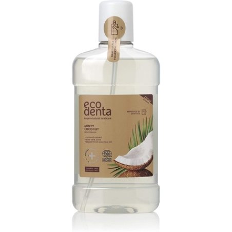 Ecodenta Fluoride Free Mouthwash Alcohol Free Certified Organic Minty Coconut Mouth Wash for Bad Breath 500ml