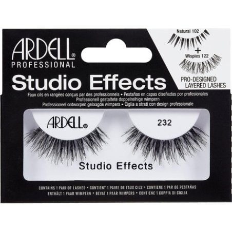 ARDELL Studio Effects 232 Real Hair False Eyelashes for Extra Volume and Density Developed by Makeup Artists Glue-On