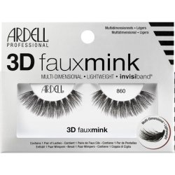 Ardell 3D Faux Mink Style 860 Synthetic False Eyelashes for Accentuated Eyes and More Volume - Glue-On Strip Lashes,