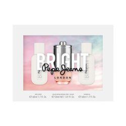 Pepe Jeans Bright For Her Perfume Women Gift Set 3 Pieces Eau de Parfum 30ml Body Lotion 60ml and Shower Gel 60ml with