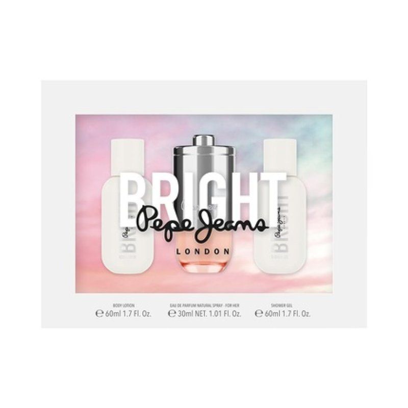 Pepe Jeans Bright For Her Perfume Women Gift Set 3 Pieces Eau de Parfum 30ml Body Lotion 60ml and Shower Gel 60ml with