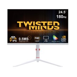 Twisted Minds - Arctic Pro Series 24 FHD - 180HZ 0.5MS Fast IPS HDMI 2.1 Gaming Monitor - White