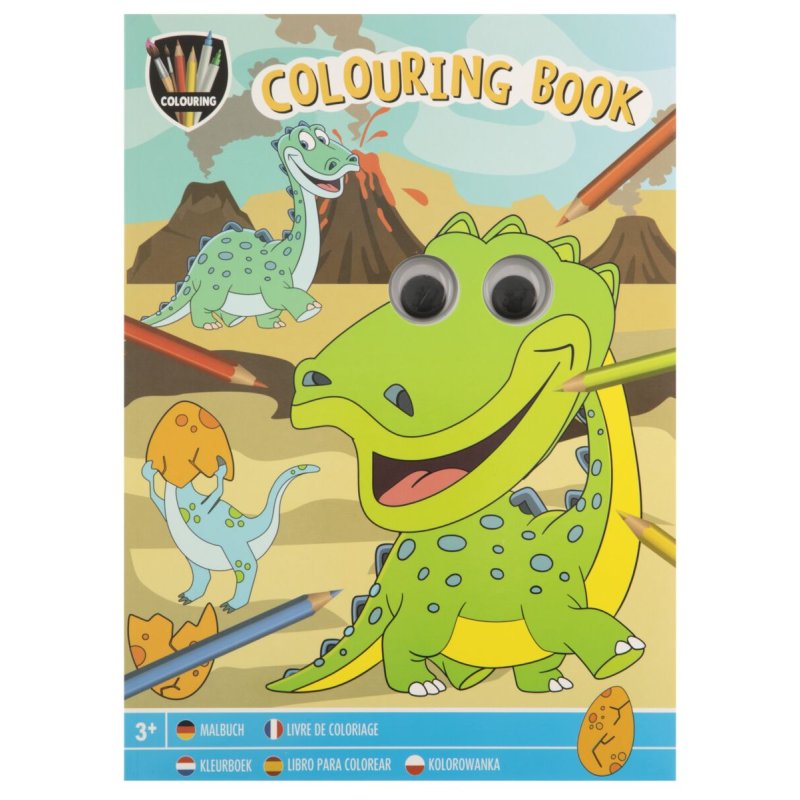 Moxy - Colouring Book Wobbly Eyes - Dino