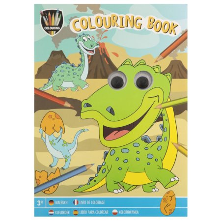 Moxy - Colouring Book Wobbly Eyes - Dino