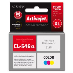 Activejet AC-546NX Encre pour imprimante Canon, Remplacement Canon CL-546XL Suprême 15 ml couleur, cyan, magenta,