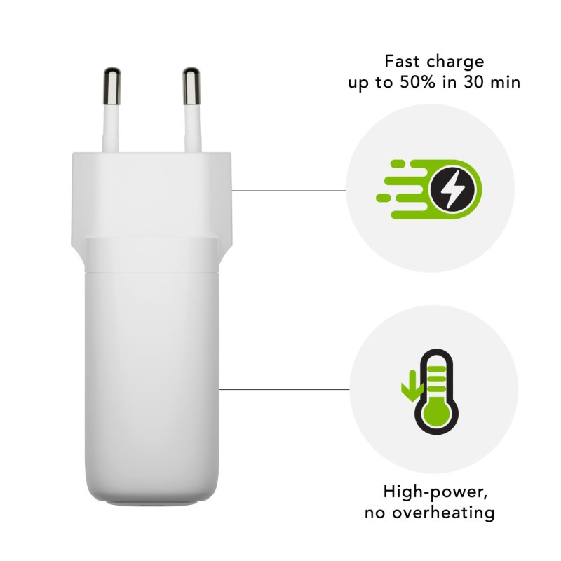 Dbramante1928 - Re-charge - Wall Charger GaN - USB-C 65W EU - White