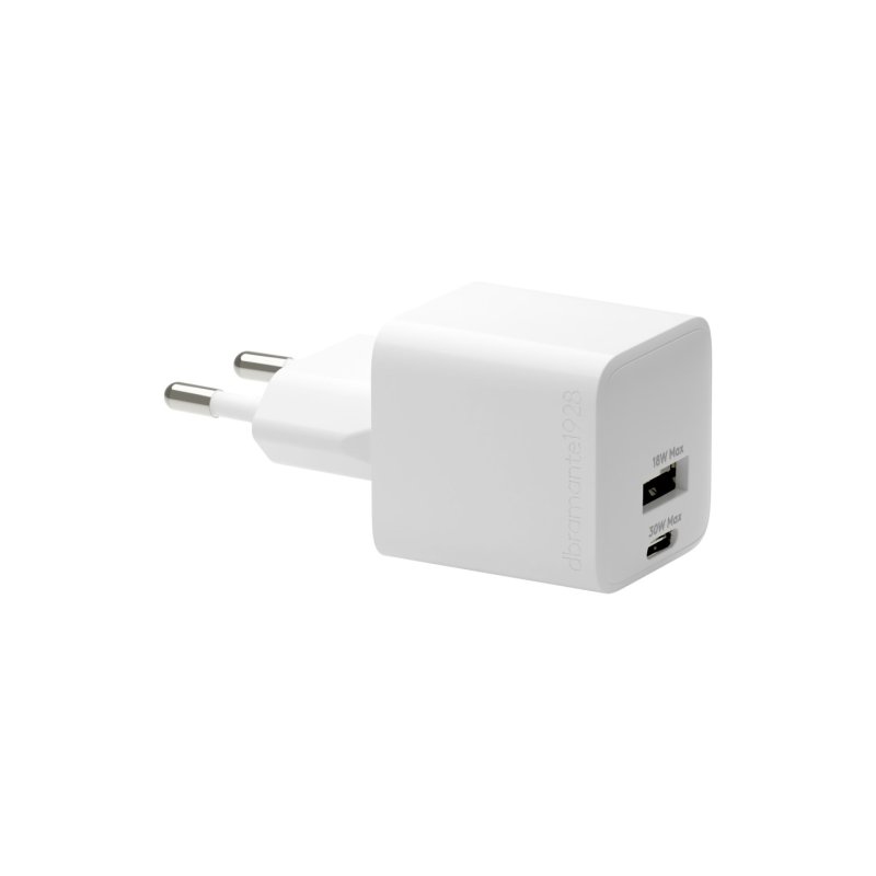 Dbramante1928 - Re-charge - Wall Charger GaN - USB-C USB-A 30W 18W EU - White