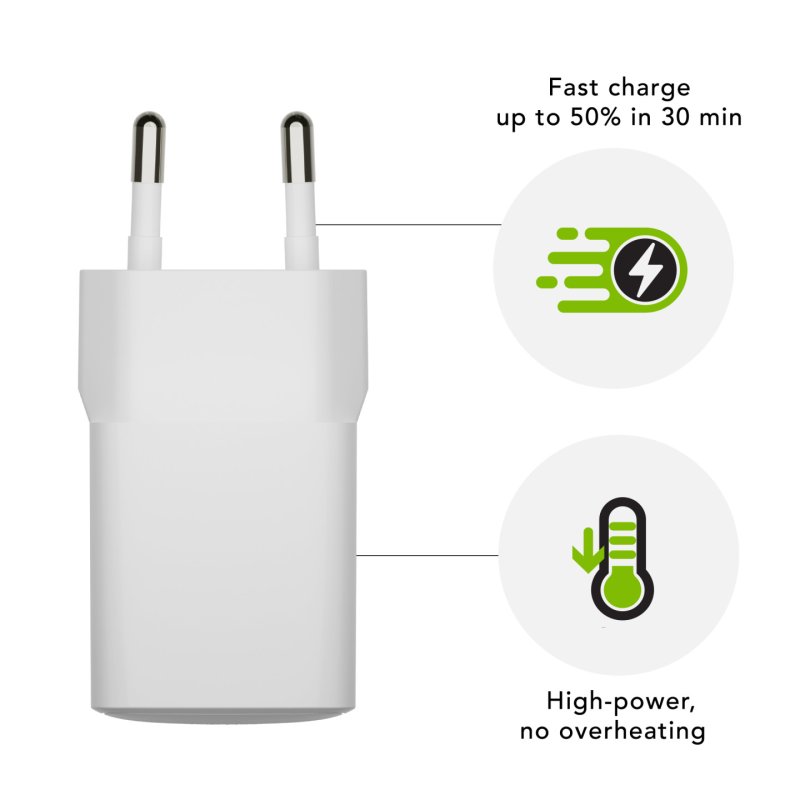 Dbramante1928 - Re-charge - Wall Charger GaN - USB-A 18W EU - White