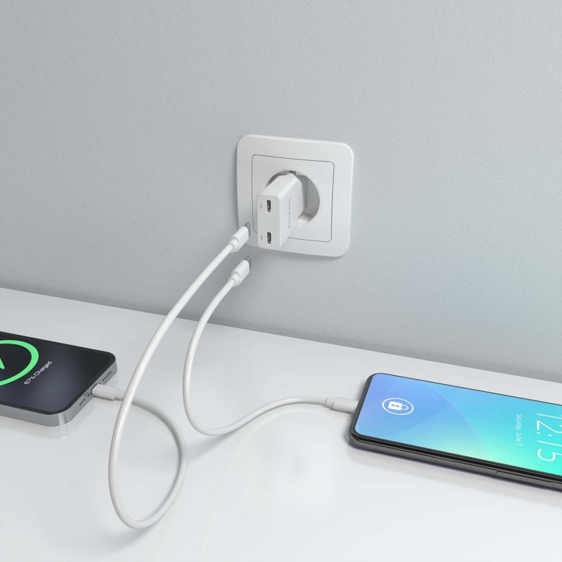 AISENS ASCH-30W2P048-W chargeur d'appareils mobiles Caméra Numérique, MP3, MP4, Téléphone portable, Navigateur,