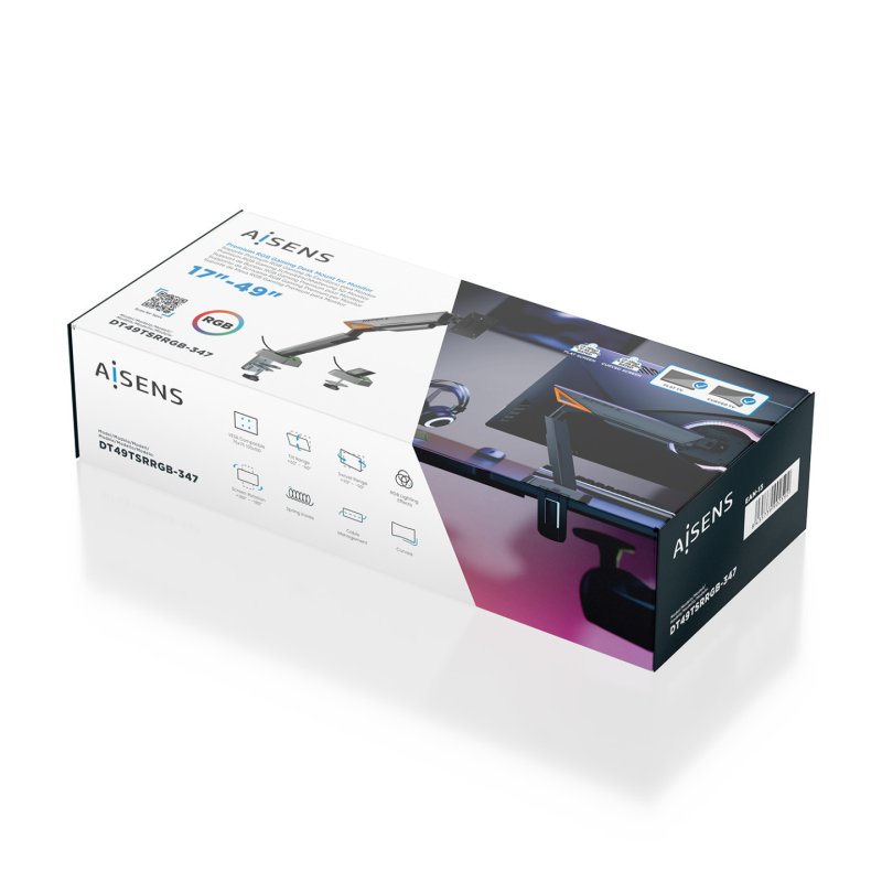 SOPORTE AISENS MESA RGB GAMING CONTRAPESO MONITOR (3 PIV 1 BRAZO) 17-49