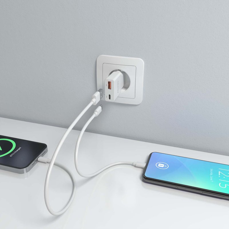 CARGADOR AISENS GAN ULTRA DELGADO 30W USB-C PD3.0 QC4.0 USB-A QC3.0