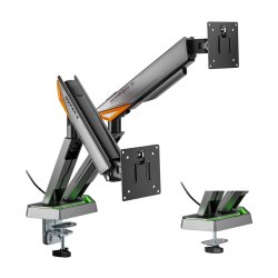 AISENS DT38TSRRGB-349 support d'écran plat pour bureau 96,5 cm (38") Noir, Blanc