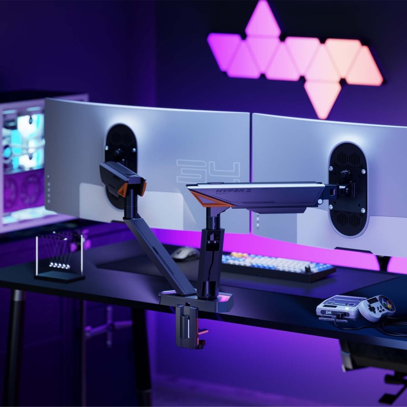 AISENS DT38TSRRGB-349 monitor mount / stand 96.5 cm (38") Desk Black, White