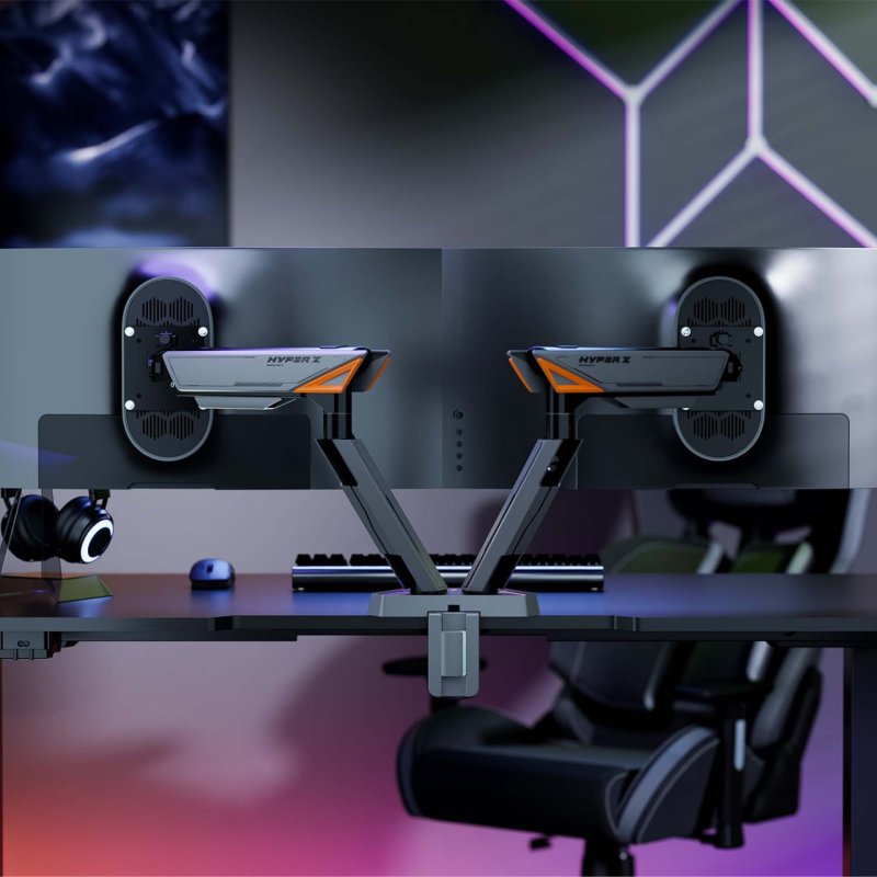 AISENS DT38TSRRGB-349 support d'écran plat pour bureau 96,5 cm (38") Noir, Blanc