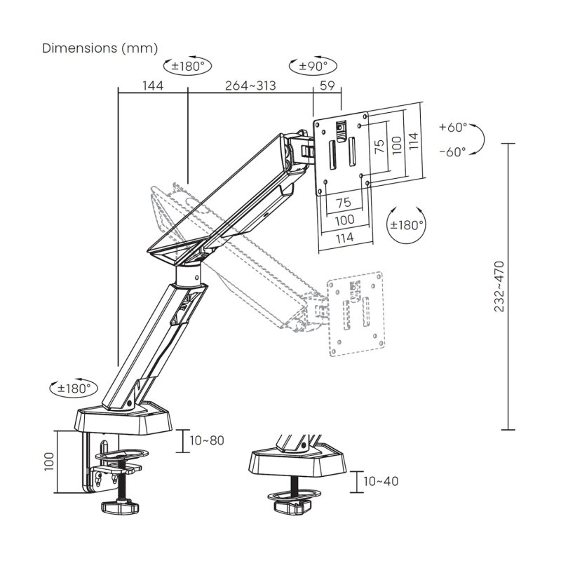 SOPORTE AISENS MESA GAMING CONTRAPESO MONITOR (3 PIV 1 BRAZO) 17-49