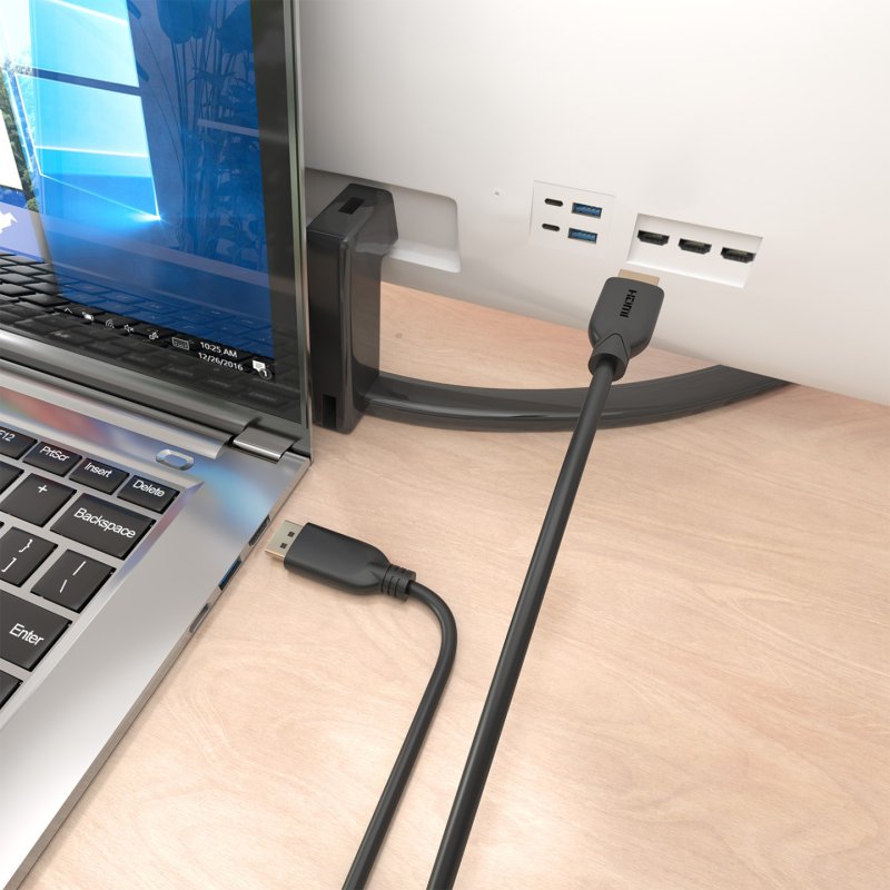 AISENS A125-0920 video cable adapter 5 m DisplayPort HDMI Black