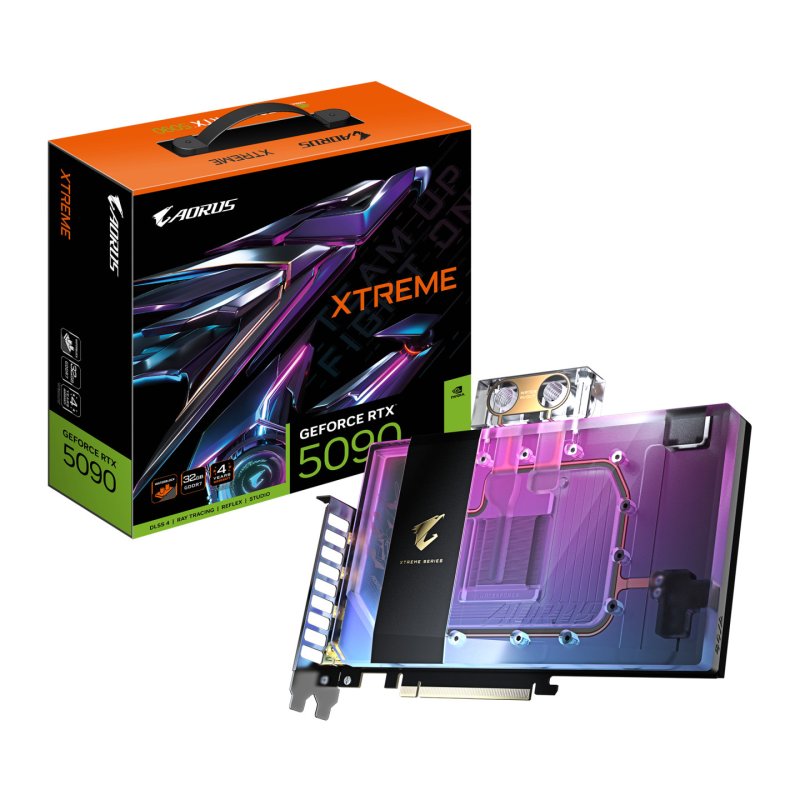 GIGABYTE AORUS GeForce RTX 5090 XTREME WATERFORCE WB 32G Carte Graphique - 32 Go GDDR7, 512 bits, PCI-E 5.0, 2655 MHz