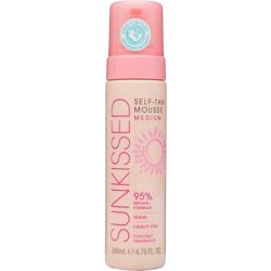 Sunkissed Self Tan Mousse Medium 200ml 95% Natural Vegan Cruelty Free Coconut Fragrance