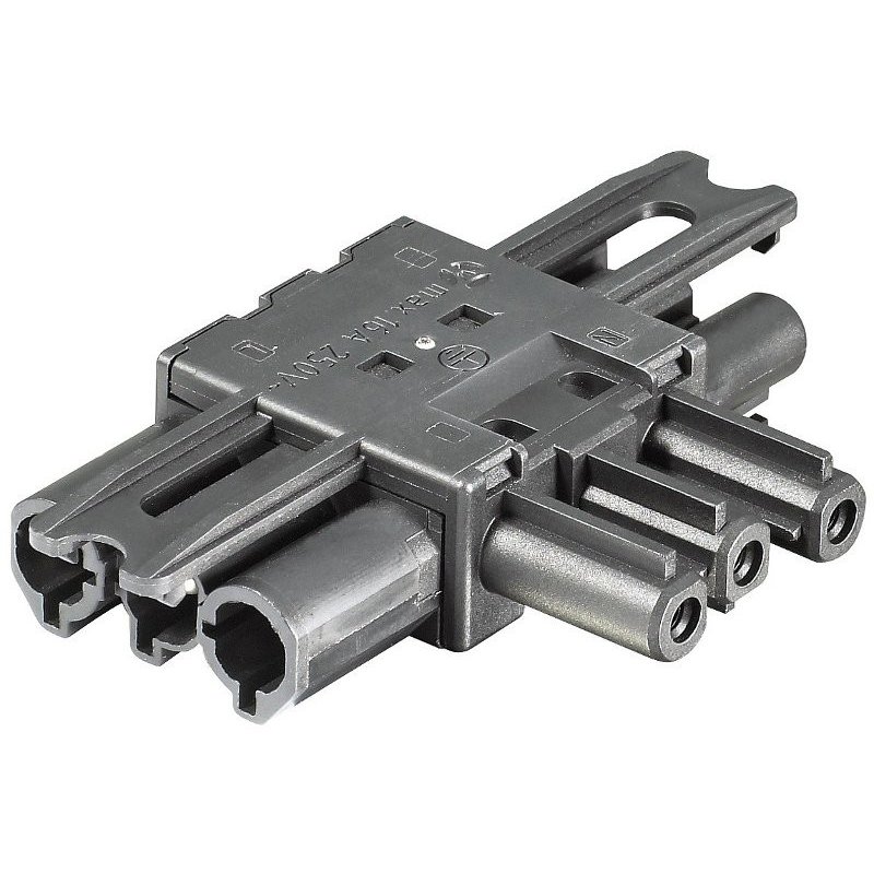 BACHMANN Distributeur GST18 1xIn/2xOut noir, plat