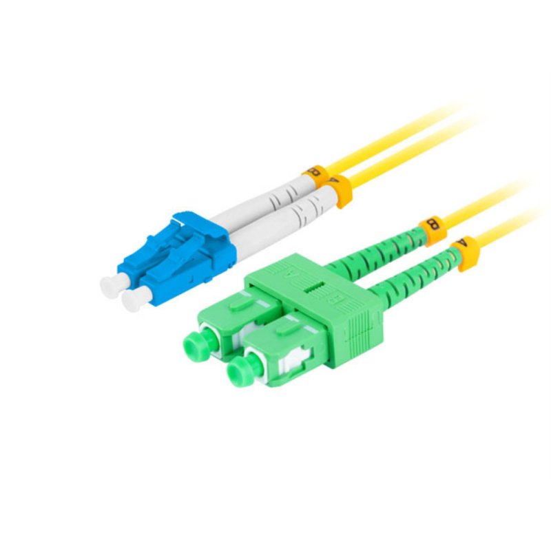 CABLE DE FIBRAOPTICA LANBERG DUPLEX LC/UPC-SC/APC 2M LSZH G657A1 AMARILLO