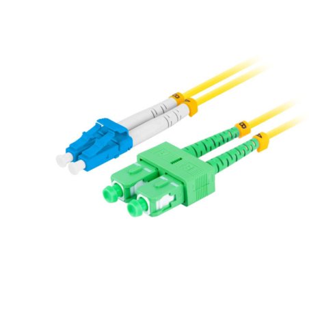 CABLE DE FIBRAOPTICA LANBERG DUPLEX LC/UPC-SC/APC 2M LSZH G657A1 AMARILLO