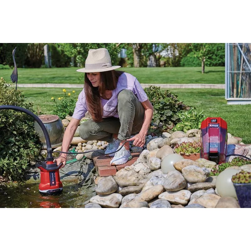 Akku-Schmutzwasserpumpe GE-DP 18/25 Li - Solo, 18Volt, Tauch- / Druckpumpe (rot/schwarz, ohne Akku und Ladegerät)