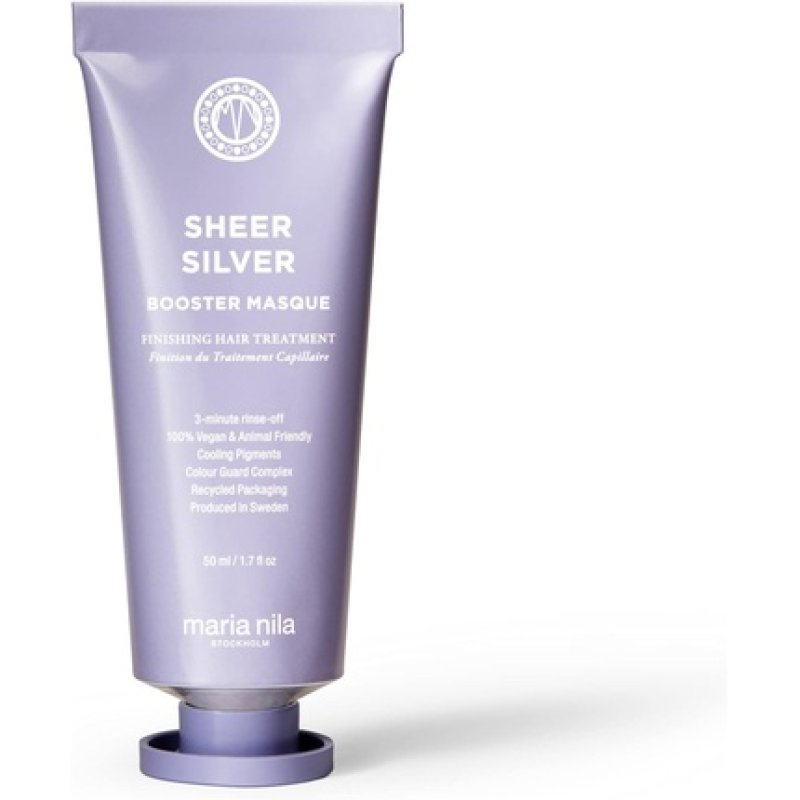 Maria Nila Sheer Silver Neutralizes Golden Shades Violet Pigments Gives Cool Tone 100% Vegan Sulfate Paraben Free
