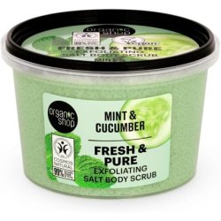 Organic Shop Fresh & Pure Exfoliating Salt Body Scrub Mint & Cucumber 250ml 250g