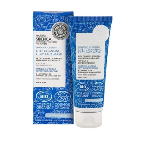 Natura Siberica Bio-Certified Deep Cleansing Clay Face Mask for Oily and Combination Skin 75ml