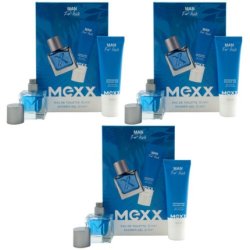 Mexx Gift Set Man For Him 3 x 30ml EDT Spray and 3 x 50ml Shower Gel