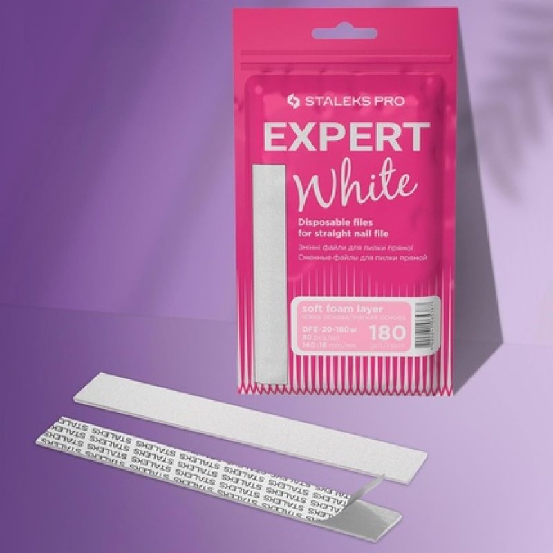 Staleks White Disposable Files for Straight Nail File Soft Base