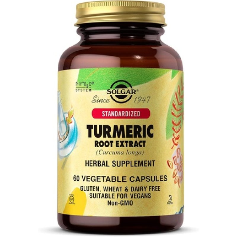 Solgar Turmeric Root Extract Vegetable Capsules - Antioxidant Benefits - Vegan and Gluten Free