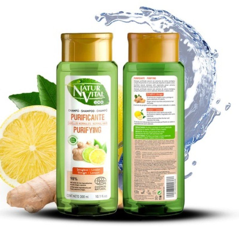 Naturvital Unisex Organic, Natural Eco Purifying Shampoo With Lemon & Ginger