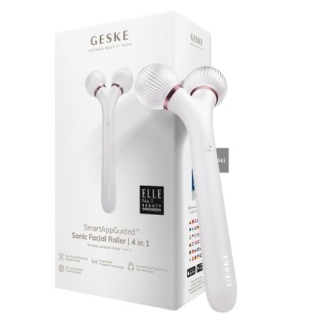GESKE SmartAppGuided Sonic Facial Roller 4 in 1 for Face