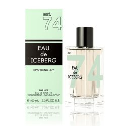 EAU de ICEBERG Sparkling Lily Eau de Toilette 100ml Floral Citrus Scent for Women Square Glass Bottle Design