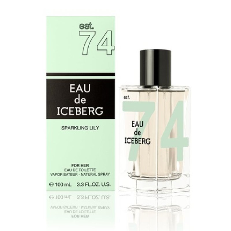 EAU de ICEBERG Sparkling Lily Eau de Toilette 100ml Floral Citrus Scent for Women Square Glass Bottle Design