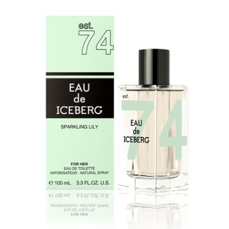 EAU de ICEBERG Sparkling Lily Eau de Toilette 100ml Floral Citrus Scent for Women Square Glass Bottle Design
