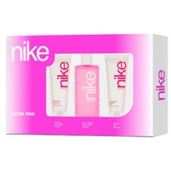 Nike Ultra Pink Woman Gift Set Edt 100 Ml, Shower Gel 75 Ml, And Body Lotion 75 Ml