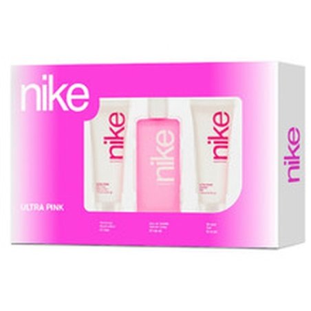 Nike Ultra Pink Woman Gift Set Edt 100 Ml, Shower Gel 75 Ml, And Body Lotion 75 Ml