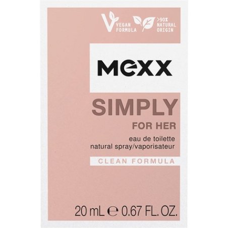 Mexx Simply for Her Eau De Toilette Fresh Floral Elegant Women Natural Vegan Formula 20ml