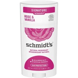 Schmidt's Rose and Vanilla Natural Deodorant Stick for Odor Protection and Wetness Relief 75g