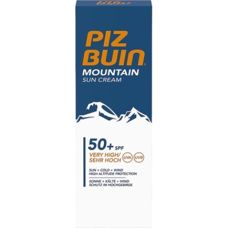 Piz Buin Mountain Sunscreen SPF 50 50ml - Skiing and Hiking Sun Protection Against Wind and Cold
