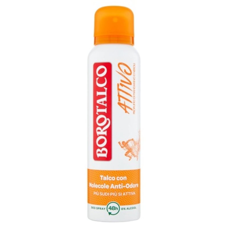 Borotalco Active Air Freshener Spray Orange Alcohol-Free Formula with Talc and Anti-Odor Molecules Fresh Effectiveness