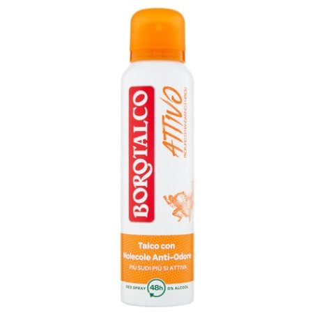 Borotalco Active Air Freshener Spray Orange Alcohol-Free Formula with Talc and Anti-Odor Molecules Fresh Effectiveness