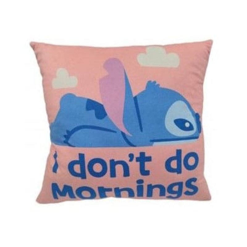 Lilo et Stitch - Coussin double face I Don't Do Mornings (40x40cm)