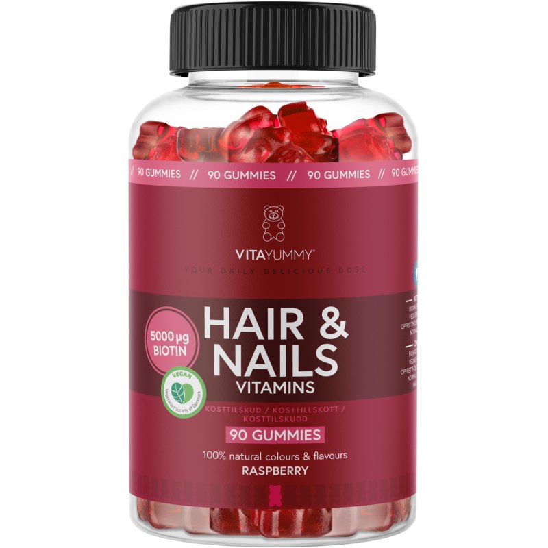 VitaYummy - Hair & Nails - Raspberry - 90 pcs