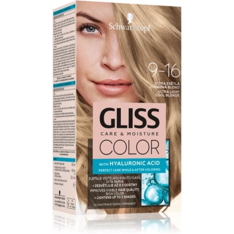 Gliss Color Care Moisture Hair Color 9-16 Ultra Light Cool Blond