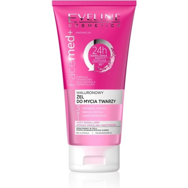 EVELINE FaceMed 3-in-1 Hyaluronic Cleansing Gel with Allantoin 150ml